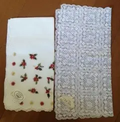 laura ashley レースハンカチ 刺繍ハンカチ 2枚セット