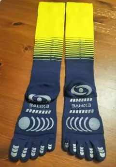 EXFIVE 5本指 サッカーソックス ネイビー イエロー　19−21