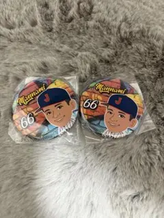缶バッジ（万波中正選手）