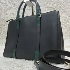 極美品☆ポールスミス 2wayハンドバッグ マルチストライプ レザー