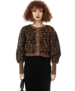 SLY レオパード柄ニットカーディガン