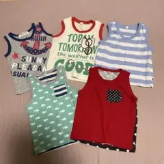 まとめ売り【ベビー男の子色々タンクトップ80cm】5枚セット