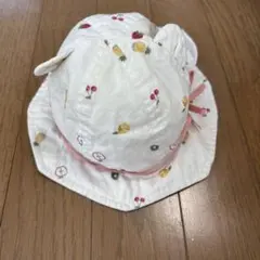 ベビー帽子 フルーツ柄 耳付き