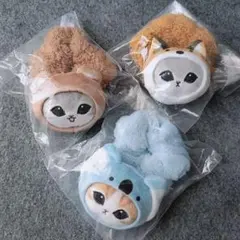 【匿名配送】モフサンド★にゃんぱんつ ぬいぐるみシュシュ 3点セット