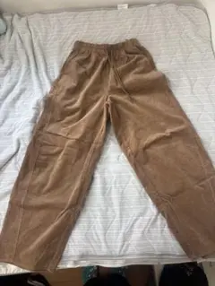 GU コーデュロイ ワイドパンツ Sサイズ ブラウン