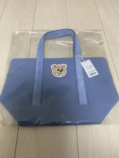 フェイラー オールドテディ ワッペントートバッグ ライトブルー　水色