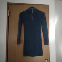 ZARA ダークブルー ニットワンピース S