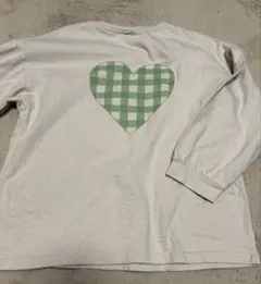 digreen XL ハート型チェック柄長袖カットソー