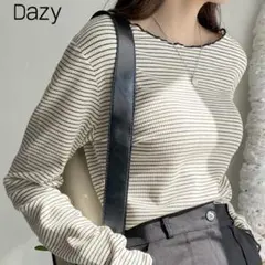 DAZYストライプ柄長袖トップス（L size）