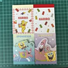 HARIBO スポンジボブ メモ4冊セット 未使用品