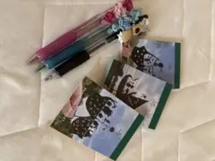メモ帳3冊&デコレーションされたボールペン3本