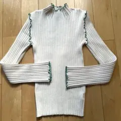 テレコハイネックリブニット アイボリー