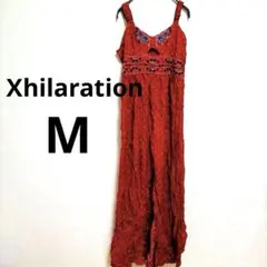 花柄キャミワンピース　ロングワンピース　スリット　海外古着　リゾート【M】派手