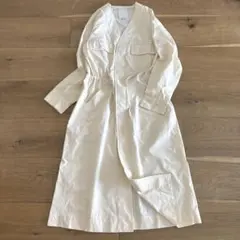 Whim Gazette ノーカラーコートワンピース風 スプリングコート