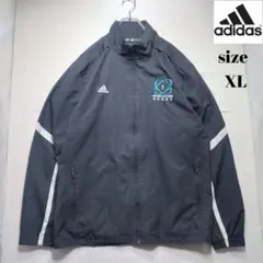 US古着 アディダス フルジップジャケット ジャージ オーバーサイズ 刺繍ロゴ