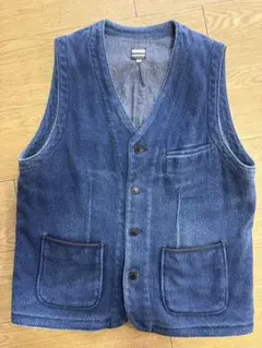 桃太郎ジーンズ　刺し子ベスト　サイズ42