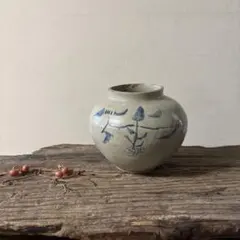 李朝　壺　染付　蝶　柘榴　骨董　秦秀雄　くらわんか 李朝 壺 染付 蝶 柘榴 骨董 秦秀雄 くらわんか - メルカリ