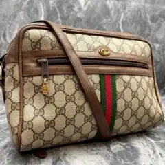 ✨美品✨GUCCI GG シェリーライン レザー ショルダーバッグ ブラウン