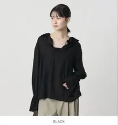 新品未使用】北欧、暮らしの道具店 フリルブラウス ブラック - メルカリ