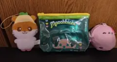 ふわもこクリリンマスコット モンチッチカラフルポーチ 雪まんじゅうシマエナガ