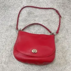 Kitamura キタムラ】レザー ショルダーバッグ フラップ 赤 金具 - メルカリ