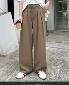 TYPY 接触冷感素材 男女兼用/レーヨンナイロン2タックワイドスラックス L