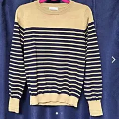 earth 薄手 ニット ボーダー