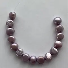 淡水パール　約7.5〜8.5ミリ　パープルバロック　約12センチ