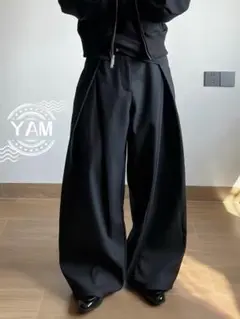 Succinct 変形 立体 ドレープ プリーツ ワイドパンツ スラックス