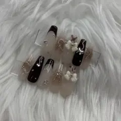 ネイルチップ 現品 ワンホンネイル 秋ネイル ちゅるんネイル