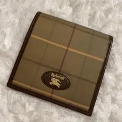 外観美品！BURBERRY バーバリーズ チェック 二つ折り財布 ホースロゴ