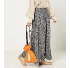 FREAK'S STORE　花柄フリル裾ロングスカート