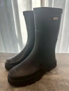 AIGLE エーグル ミッドレインラバーブーツ ブラック 37 ar01767