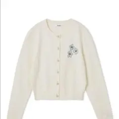 SNIDEL スナイデル　フラワーモチーフワンポイント　カーディガン