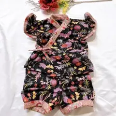 フリル袖が可愛い女の子のためのベビー甚平　80〜90サイズ