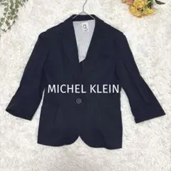 MICHEL KLEIN テーラードジャケット 黒【38】七分袖 仕事 オフィス