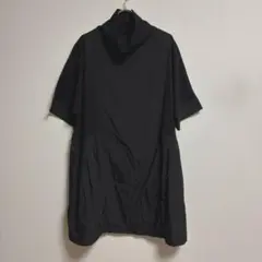 ✨良品✨ ピース チュニック ワンピース カットソー ハイネック 薄手 黒