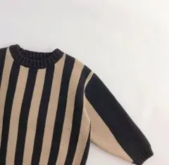 閉店SALE‼️韓国子供服　ストライプニット　130サイズ