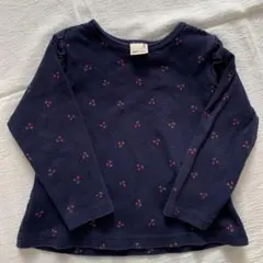 petit main チェリー柄 長袖　Tシャツ　ロンT フリル　100cm