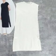 Ballsey パールメッシュコンビ フレンチスリーブワンピース　36