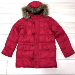 ★美品★UNIQLO★140cm★中綿コート★ダウンジャケット★赤色★男女兼用