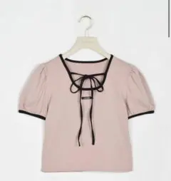 アンミール パイピングリボンTシャツ ピンク
