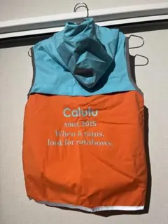 Calulu 大型M フード付きレインコート　水色•オレンジのサムネイル