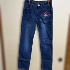 キッズ デニムパンツ リボン刺繍入り１６０㎝