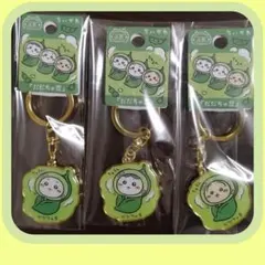 美品 ちいかわ ご当地 ダイカットキーホルダー だだちゃ豆 山形限定 3個セット