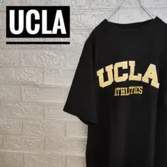 フリークスストアUCLA　カレッジロゴ刺繍古着Tシャツ黒ビッグロゴのサムネイル