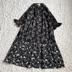 michiru kantaブロックプリント ロングワンピース Lサイズ インド