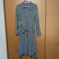 ギンガムチェック シャツワンピ