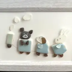 ハンドメイド シーグラスアート シマエナガ親子 love L判 - メルカリ