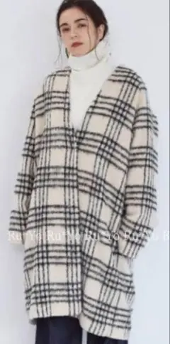 【ADAM ET ROPÉ】モヘヤシャギーノーカラーコート